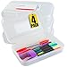 1InTheoffice Pencil Box, Translucent Clear (4 Pack)