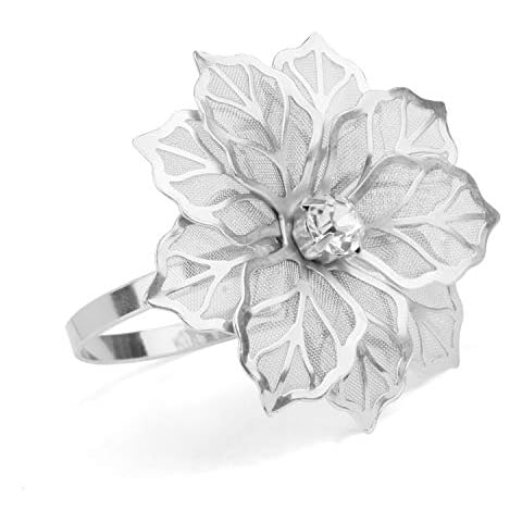 Vindar Floral Alloy Napkin Rings Set Cover