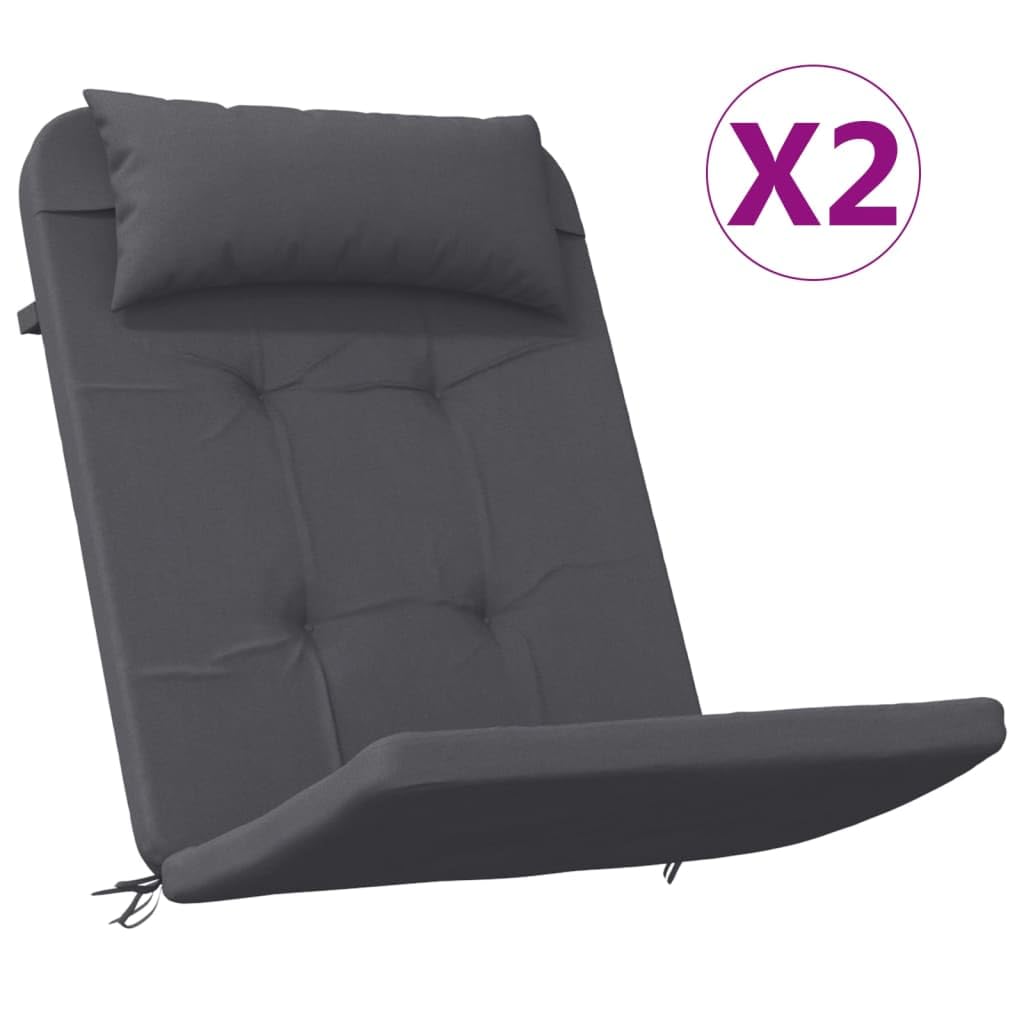 ShGaxin Cojines para Silla Adirondack 2 uds Tela Oxford Gris Antracita, Cojines para Butacas De Jardin, Cojines Sillas Cocina, Cojines para Sillas De Terraza, Cojin Silla Exterior SPU:361830