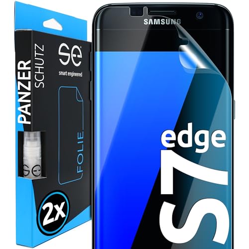2x se® Protector 3D Transparente para Samsung Galaxy S7 Edge, Autorreparable, Compatible con Huellas y FaceID, Instalación sin Burbujas, Ultranítido, Resistente a Golpes y Arañazos, Matériau TPU