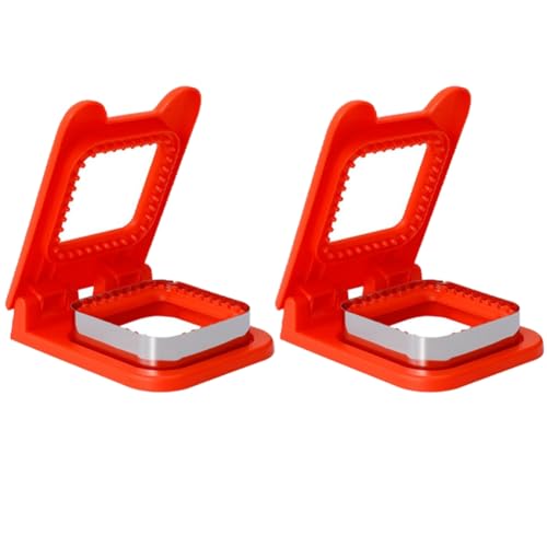 Asyduey Découpeur de Sandwich Scelleur Forme Carrée pour Boîte à Lunch pour Enfants, Rouge