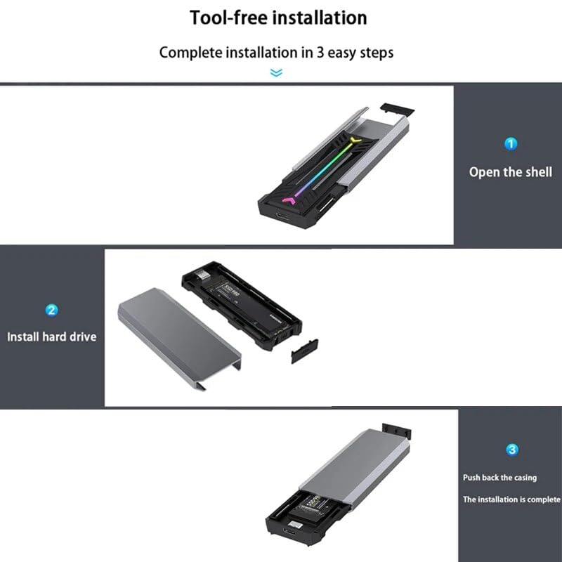 Carcasa para SSD M.2 NVMe USB 3.1 Tipo C miniatura 6