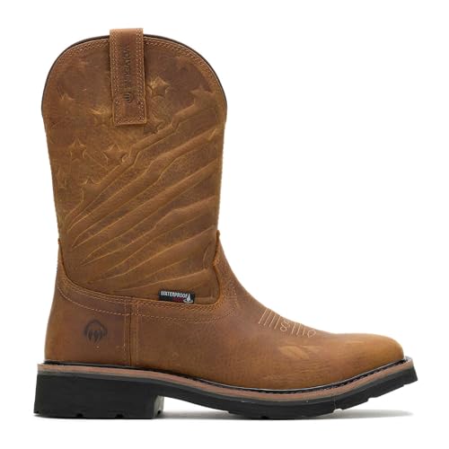 Wolverine Men's Rancher Flag Steel Toe Wellington Construction Boot, Brown, 13