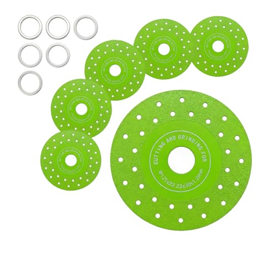 Image of 6Pcs 125mm Diamond Tile Cutter Disc Set Ultra-Thin Glass Cutting Disc for Angle Grinder Smooth Grinding Discs for Porcelain,Ceramic,Marble & Rock Slabs