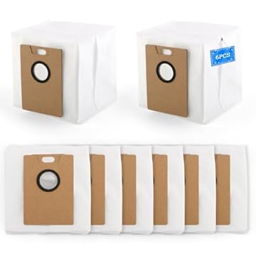 6 PCS Sacchetti per la polvere per Tapo RV30 Max Plus/Tapo RV20 Max Plus RVA202 3L Grande Capacità Sacchetti di Ricambio per la Polvere Filtrazione Efficace a 4 Strati Robot Aspirapolvere Accessorio