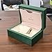Imagen de ROUREOX Caja Relojes Verde Mujer Estuche Individual Madera Almacenamiento Protector Organizador Unidad para Rolex Cosmograph Daytona