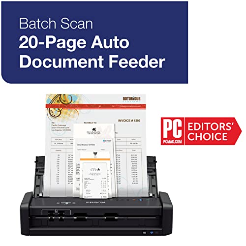 Epson Workforce Es-300W Wireless Color Portable Document Scanner With Adf For Pc And Mac, Sheet-Fed And Duplex Scanning #TOP4