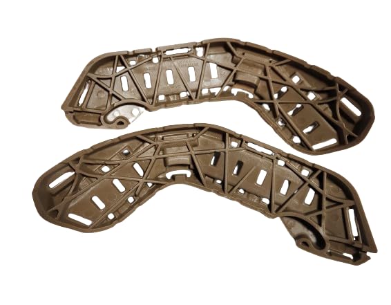 2 Set Pack - Mil-Spec Tactical Helmet Side Rails - Coyote Brown - No Screws