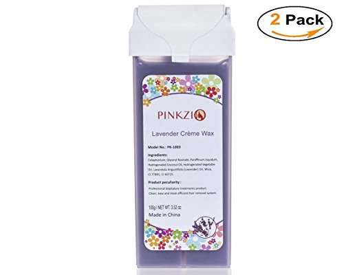 Roll-on Wax Cartridge, Pinkzio Wax Kit For Hair Removal. All purpose Hard Wax for Eyebrow Lip Arm Armpit Leg And Bikini Hair Removal. Depilatory Wax Refill For Hair Removal (Lavender 2 pks)