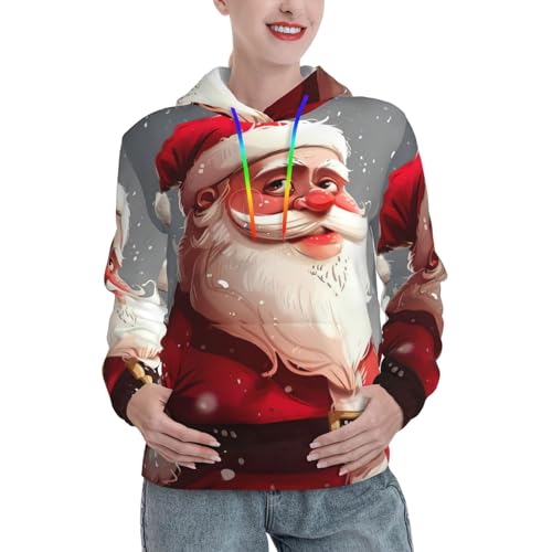 Pull ajusté imprimé Père Noël EdWal sweat femme pour célébrer les fêtes
