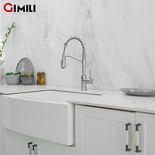 Gimili Smart Touchless Kitchen Sink Faucet With Pull Down Sprayer, Motion Sensor Activated Hands-Free Single Handle Kitchen Faucet Brushed Nickel #TOP7