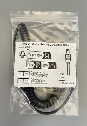 PHOLSY 2.5mm N10 Off-Camera Remote Cable for Nikon Z5, Z7, Z7-II, Z6, Z6-II, D750, D780, D7500, D7200, D7100, D5600, D5500, D5300, D610, D600, D90, P7700, P7800, P950, Replaces Nikon MC-DC2 Cable - Thumbnail 3
