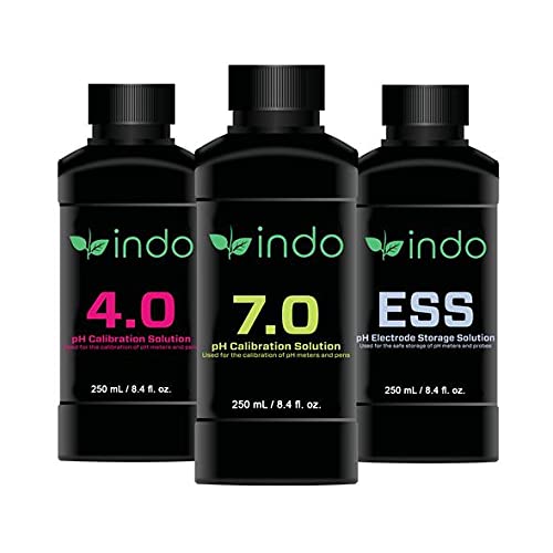 Indo pH Calibration 4.0 & 7.0 Plus Electrode Storage Solution Kit (250 mL / 8 oz of Each Solution)