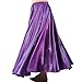 MUNAFIE Women's Long Maxi Dance Skirt - Satin Fairy Skirt for Praise & Cosplay Belly Dance Skirt Purple