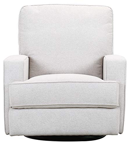 Amazon Brand – Ravenna Home Contemporary Swivel Glider Accent Chair With Storage Ottoman, 33.9"W, Cream #TOP1