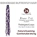 BOHOBABE 2 Packs Purple Butterfly Locs Crochet Hair 24 Inch Butterfly Faux Locs Crochet Hair Long Distressed Locs (2 Pscks, Purple)