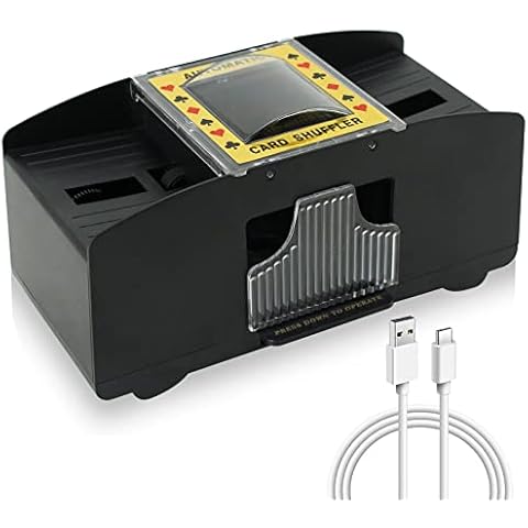 BYTEAIDREX Automatischer Kartenmischer, 1-2 Deck, Kartenmischer, batteriebetrieben oder USB, Spielkarten-Shuffler für Zuhause, Kartenspiel, UNO, Poker, Reisen, Blackjack Cover