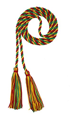Image of Graduation Honor Cord - RED /Kelly /Gold - Every School Color Available - Made in USA