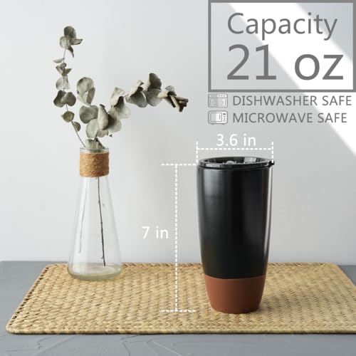 Vaso de viaje cerámico Bosmarlin con tapa 21 oz miniatura 2