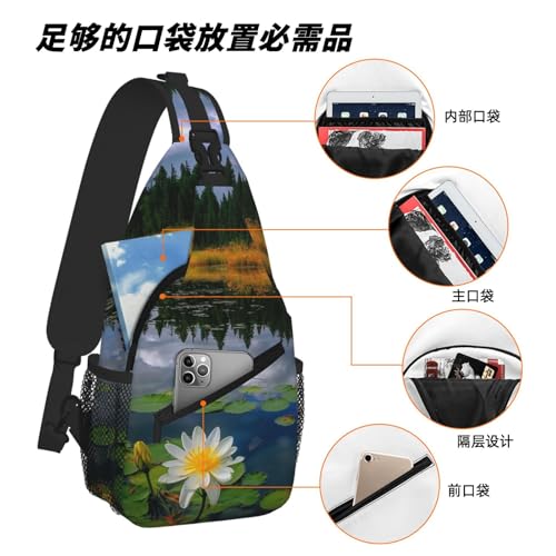 Bolso Sling para Hombre y Mujer con Estilo Floral y Resistente al Agua miniatura 6