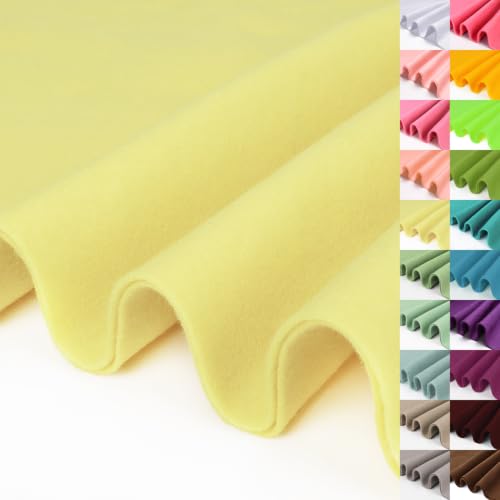 Image of Pale Yellow Large Felt Fabric 36 inch X 36 inch 1 Square Yard, 1.4 mm for Crafts | 1.4 mm Soft Felt Fabric Sheet for Crafts, Yellow Color Series Soft Nonwoven Fabric, Fit for Decoration, Sewing, DIY Crafts