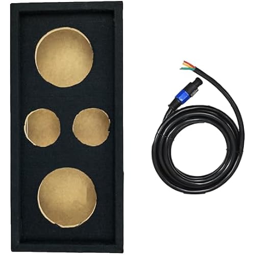 QPower Car Audio Subwoofer Enclosure Box – Solid MDF Construction – Compatible with 8-Inch Midrange Speakers and 3-Inch Tweeters