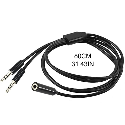 Cable extensor 3.5mm macho a hembra con splitter 2 salidas miniatura 6