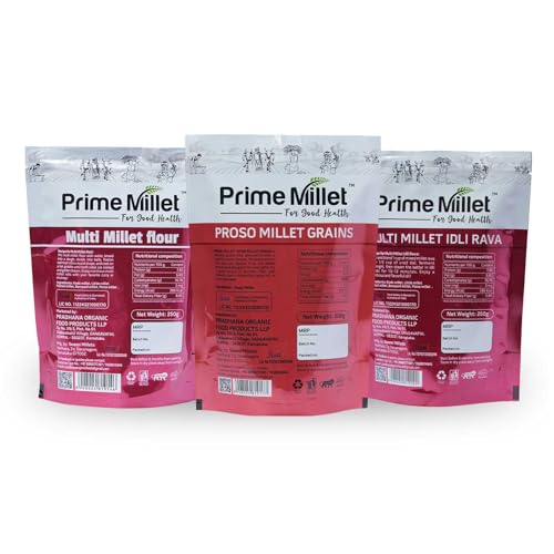 Image of Prime Millets Organic Multi Flour | Whole Proso Grain | Multi Idli Rava | Pack of 3 (1kg) | High Fiber | Healthy Digestive Meals | Premium Quality