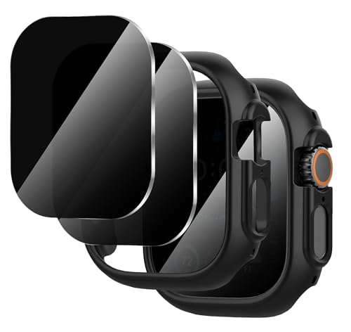 Coque Apple Watch 49mm anti-regard avec verre trempé et cadre rigide