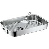 Material: Acero inoxidable WMF Gourmet Plus Rustidera con Parrilla y espátula, Acero Inoxidable Pulido, 40 cm