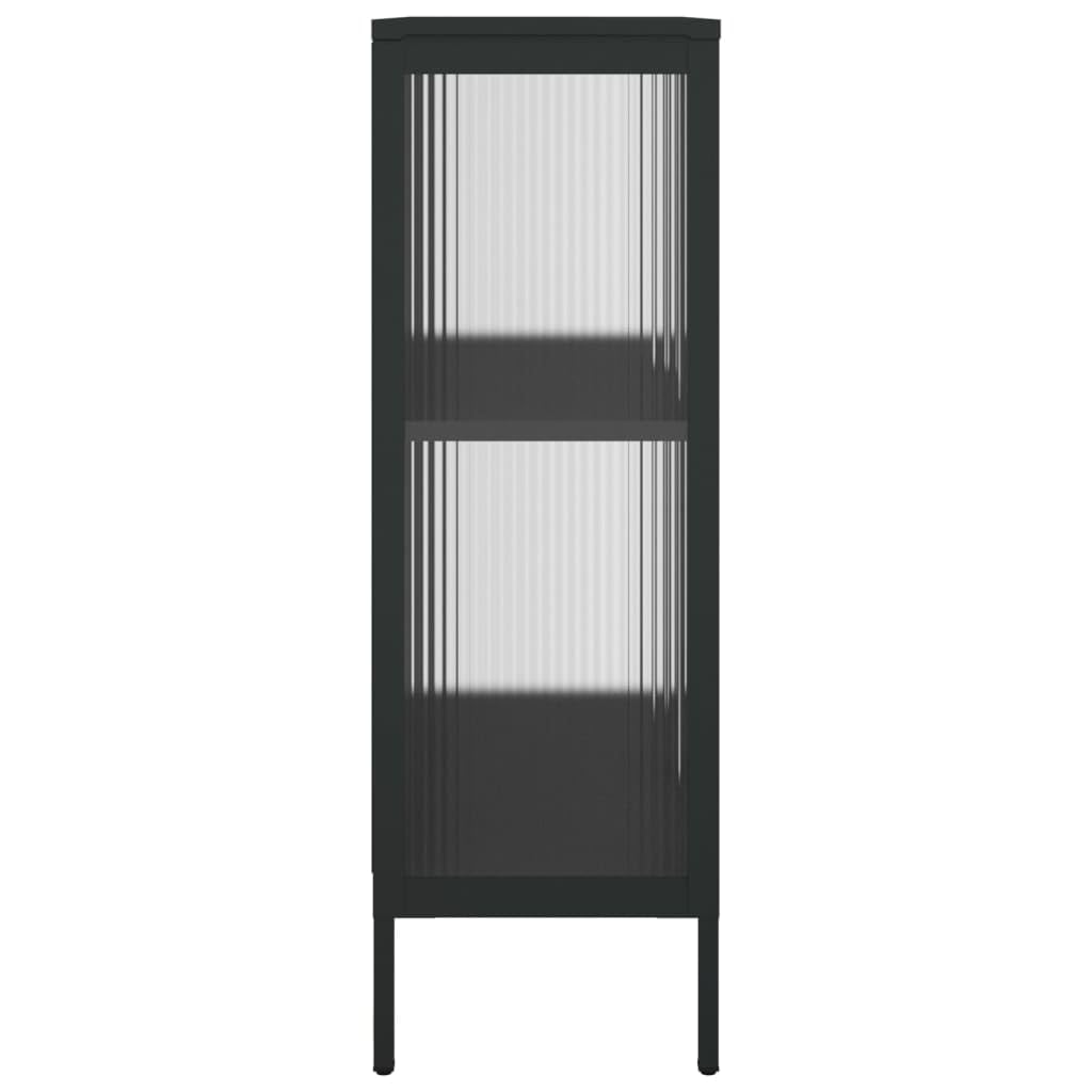 Kredens czarny komody, szafka na korytarz, do sypialni, 75 x 35 x 105 cm, szkło i stal