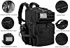 Mochila táctica militar LHI para hombres y mujeres 45L, mochila de asalto de 3 días con sistema Molle, Negro 8