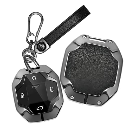 Ysbxitu Fit for Chery Jetour Key Fob Cover Compatible with Chery Jetour T2 X90 X70 X95 Dashing X70 Plus C-DM Shanhai L9 Traveller 2023 2024 2025 All Around Protection Key Shell C-Black