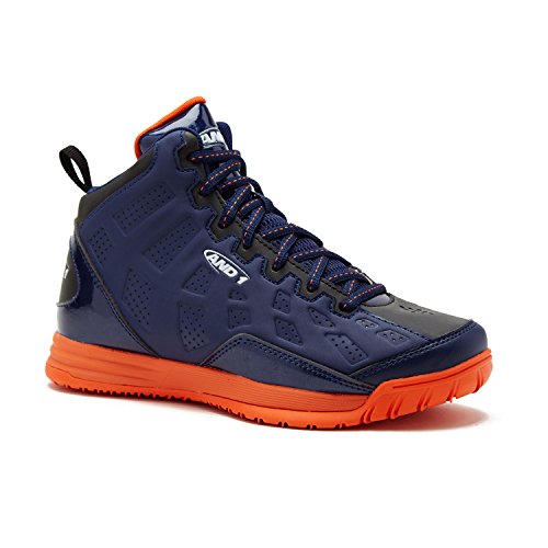 AND1 Kids Show Out Basketball Shoe, 6 M US Big Kid Navy/Blue/Orange
