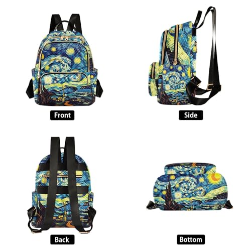 GAIGEO Starry Night Painting Fashion Backpack, Backpack with Suitcase Strap, Festival Backpack, M2
