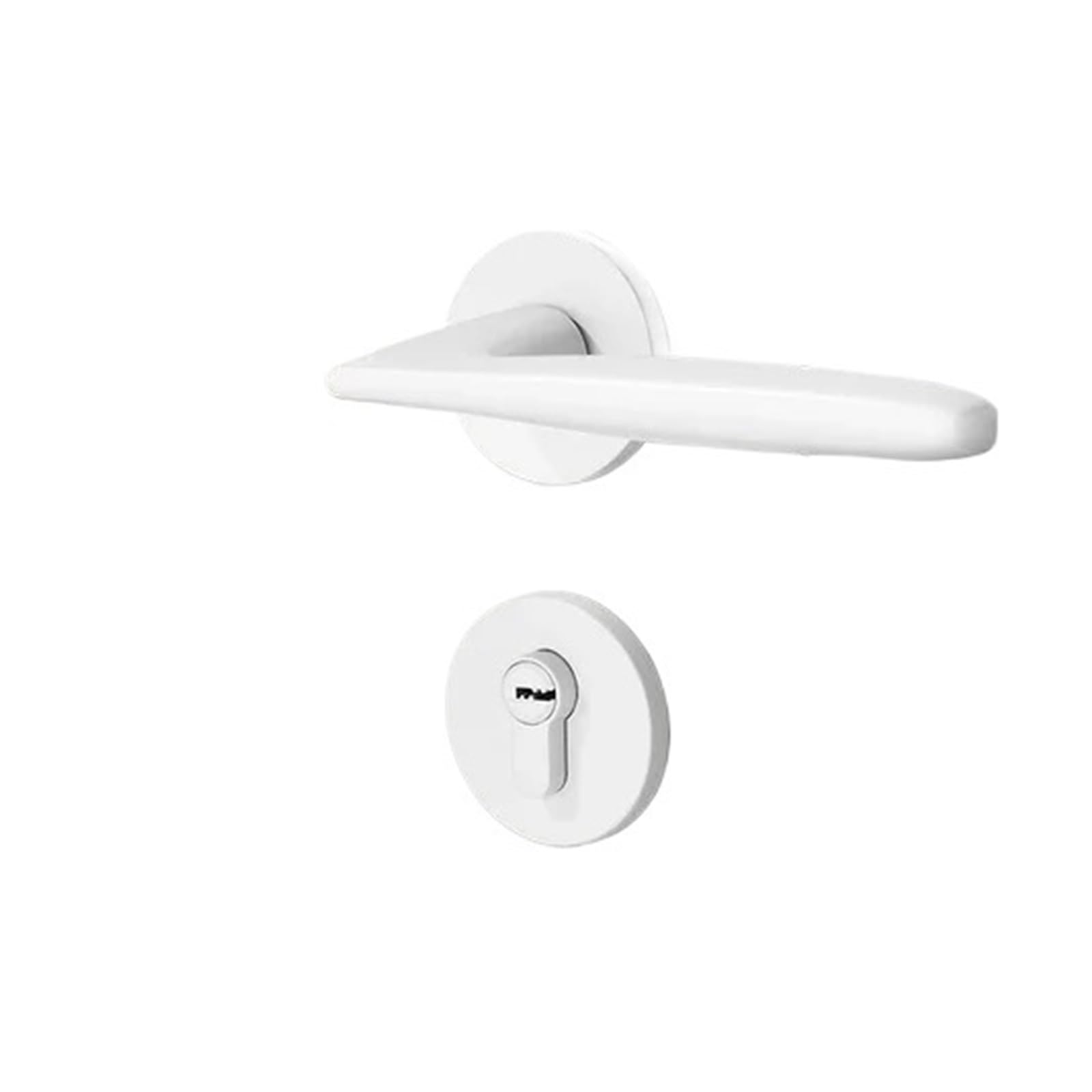 Indoor Door Lock, 1 Set of Aluminum Alloy White Indoor Home Bedroom Door Handle Lock with Key(Stylec-58mm)