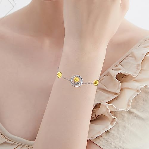 Image of VONALA Witches Knot /Compass /Dragonfly /Clover Bracelet Sterling Silver Adjustable Charm Bracelet Summer Beach Foot Chain Jewelry for Women Gifts