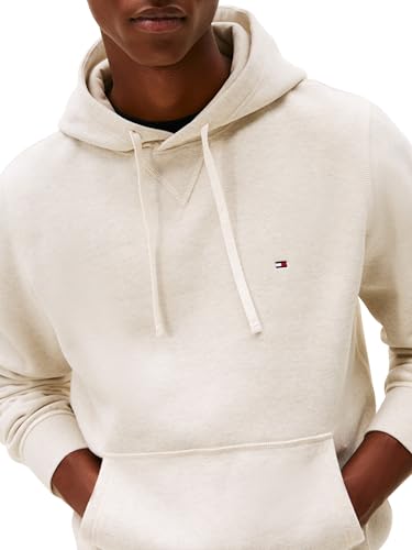 Tommy Hilfiger Herren Hoodie Seasonal Fleece mit Bauchtasche, Beige (Heathered Oatmilk), XS – Ansicht 4