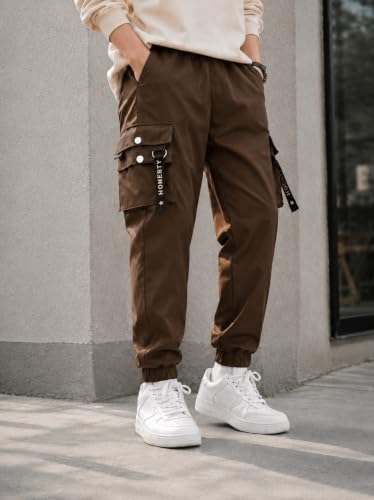 Image of Boy Cotton Cargo Pant | Multi-Pocket Relaxed Fit Utility Trousers for Boy | Casual Cargo Lower with Elastic Hem (1005)