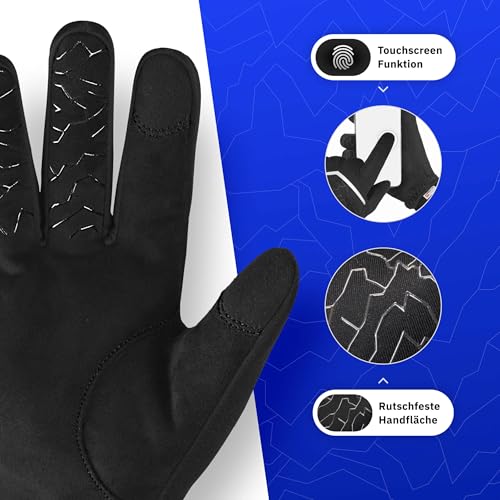 Alpensattel Polartherm Fahrradhandschuhe Gr. M | Fahrrad Handschuhe 100% Wind- und Wasserdicht (DIN EN 343) Winterhandschuhe für Damen & Herren | Warme Hände bis -10 Grad + Touchscreen Funktion
