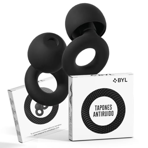BYL® - SUPER PACK tapones para oidos anti ruido para dormir - tapones para dormir 28dB - auriculares para dormir tallas XS/S/M/L - tapones oidos cancelacion de ruido - ear plugs - earplugs - CE