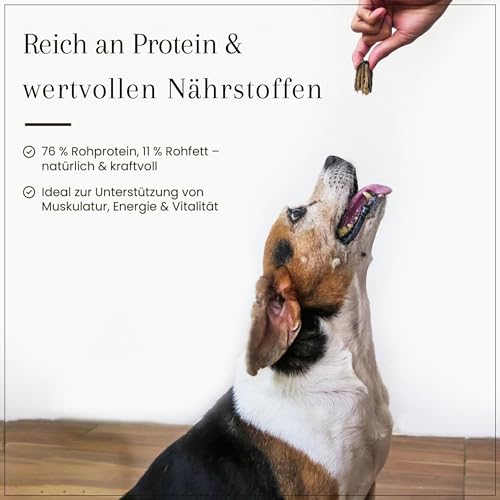 Dog Time Tiernahrung Pansen 500g getrocknet I Gesunder Kausnack aus 100% Rind für Hunde I Hundeleckerli ohne Zucker & Zusatzstoffe