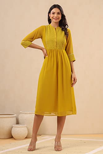 Image of Juniper Women`s Georgette Embroidered A-Line Dress