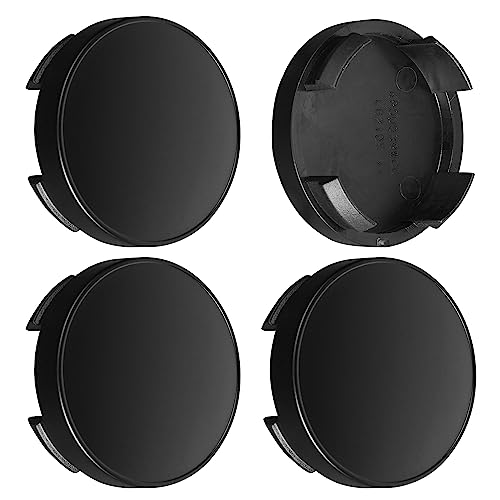 2.2Inch 56MM Wheel Center Caps, Pack of 4 (Matte Black, Outer 56MM, Inner 53MM, Easy DIY Installation)