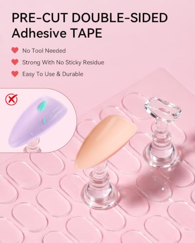 Image of Makartt Press on Nail Stand for Nail Art Practice and Display | 10PCS Strong Magnetic Tip Holders with 2 Clear Bar Bases, 1 Cloud Nail Holder & 200 Adhesive Tabs for Beginners, Nail Tech
