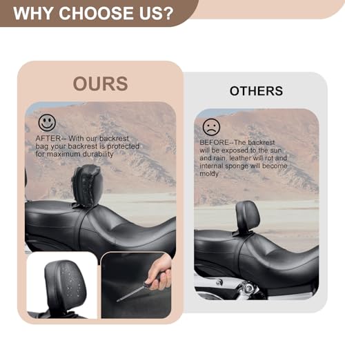 JIYIFOUHY Bolsa para encosto de motociclista Road Glide, bolsa destacável Sissy Bar, bolsa organizad