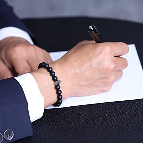 coai Semi Precious Gemstone Skull Bracelet for Men Women