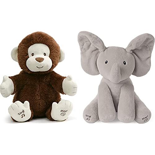 Baby GUND Animated Clappy Monkey Singing and Clapping Plush Stuffed Animal, Brown, 12