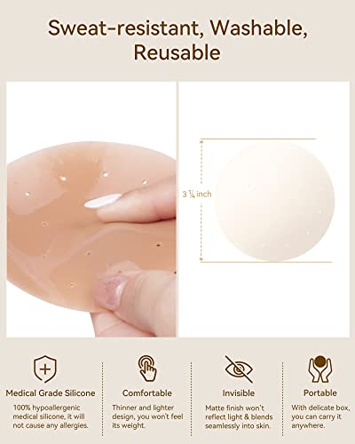 Niidor Nipple Covers: Breathable Silicone Sticky Pasties-Adhesive Breast Petals With Travel Box For Women #TOP4