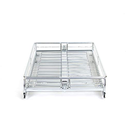 Origami Chrome One Tier 13" W X 21" D X 4”H, Slide Kitchen Adjustable Cabinet Organizer, Large, Silver #TOP1